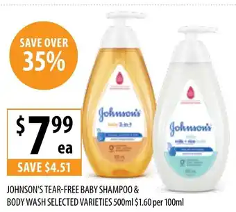 Supabarn Johnson's tear-free baby shampoo & body wash offer