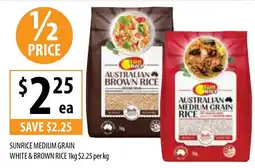 Supabarn Sunrice medium grain white & brown rice offer