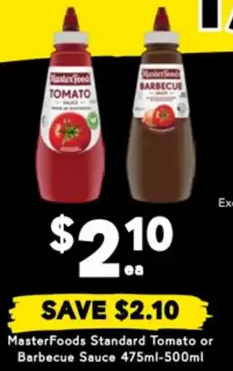 Drakes MasterFoods Standard Tomato or Barbecue Sauce offer