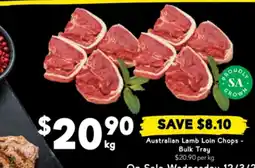 Drakes Australian Lamb Loin Chops - Bulk Tray offer