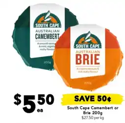 Drakes South Cape Camembert or Brie offer