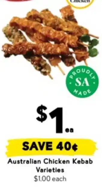 Drakes Australian Chicken Kebab Varieties offer