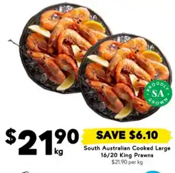 Drakes South Australian Cooked Large 16/20 King Prawns offer