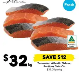 Drakes Tasmanian Atlantic Salmon Portions Skin On offer