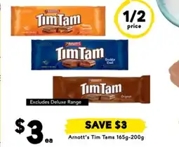 Drakes Arnott's Tim Tams 165g-200g offer