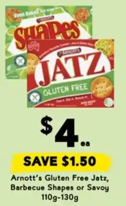 Drakes Arnott's Gluten Free Jatz, Barbecue Shapes or Savoy offer