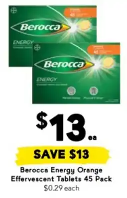 Drakes Berocca Energy Orange Effervescent Tablets offer