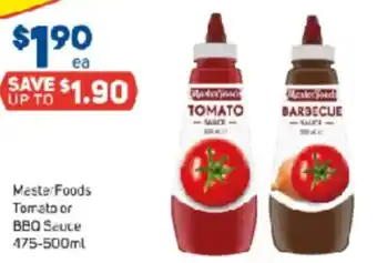 Foodland MasterFoods Tomato or BBQ Sauce 175-500ml offer