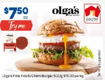 Foodland Olga's Fine Foods Chevi Burger offer