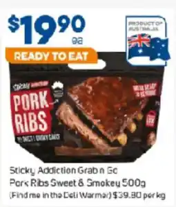 Foodland Sticky Addiction Grab in Go Park Ribs Sweet & Smokey offer