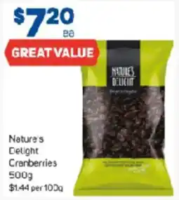 Foodland Nature's Delight Cranberries offer