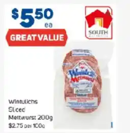 Foodland Wintulichs Sliced Mettwurst offer