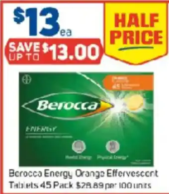 Foodland Berocca Energy Orange Effervescent Tablets offer