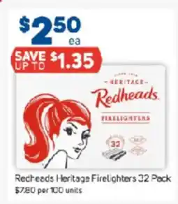 Foodland Redheads Heritage Firelighters 32 Pack offer