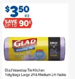 Foodland Glad Wavetop Tie Kitchen Tidy Bags Large offer