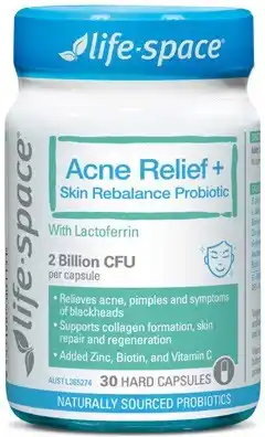 Discount Drug Stores Life-Space Acne Relief + Skin Rebalance Probiotic 30 Capsules offer