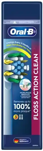 Discount Drug Stores Oral-B Floss Action Clean Electric Toothbrush Refills 3 Pack offer