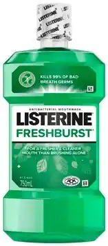 Discount Drug Stores Listerine Freshburst Mouthwash 750mL offer