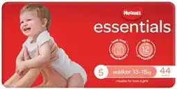 Discount Drug Stores Huggies Essentials Size 5 Walker Nappies 44 Pack offer