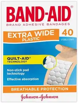 Discount Drug Stores Band-Aid Extra Wide Plastic Strips 40 Pack offer