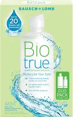 Discount Drug Stores Bio True Multi Purpose Solution Duo Pack 420mL offer