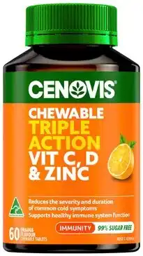 Discount Drug Stores Cenovis Chewable Triple Action Vit C, D & Zinc 60 Tablets offer