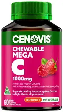 Discount Drug Stores Cenovis Chewable Mega C 1000mg Berry Flavour 60 Tablets offer