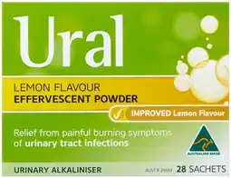 Discount Drug Stores Ural Effervescent Powder Lemon Flavour 28 Sachets offer