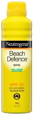 Discount Drug Stores Neutrogena Beach Defence Sunscreen Spray SPF 50 184g offer