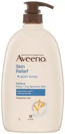 Discount Drug Stores Aveeno Skin Relief Body Wash Fragrance Free 1 Litre offer