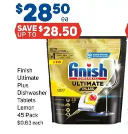 Foodland Finish Ultimate Plus Dishwasher Tablets Lemon offer