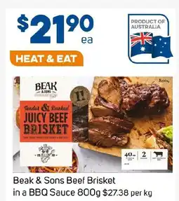 Foodland Beak & Sons Beef Brisket in a BBQ Sauce offer