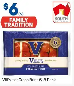 Foodland Vili's Hot Cross Buns 6-8 Pack offer