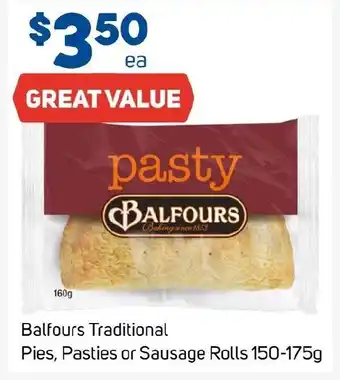 Foodland Balfours Traditional Pies, Pasties or Sausage Rolls offer