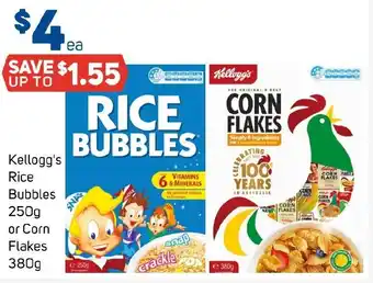 Foodland Kellogg's Rice Bubbles or Corn Flakes offer