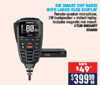 Opposite Lock 5W SMART UHF RADIO WITH LARGE OLED DISPLAY offer