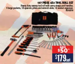 Opposite Lock 157 PIECE 4X4 TOOL ROLL SET offer