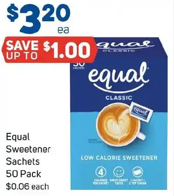 Foodland Equal Sweetener Sachets offer