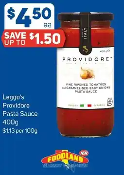 Foodland Leggo's Providore Pasta Sauce offer