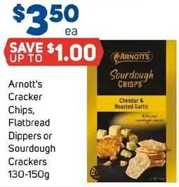 Foodland Arnott's Cracker Chips, Flatbread Dippers or Sourdough Crackers offer