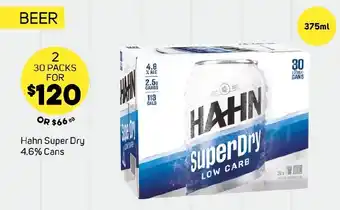 Foodland Hahn Super Dry 4.6% Cans offer