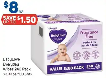 Foodland BabyLove Everyday Wipes offer