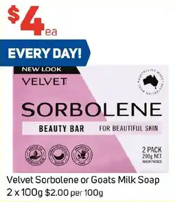 Foodland Velvet Sorbolene or Goats Milk Soap offer