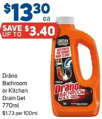 Foodland Drāno Bathroom or Kitchen Drain Gel offer