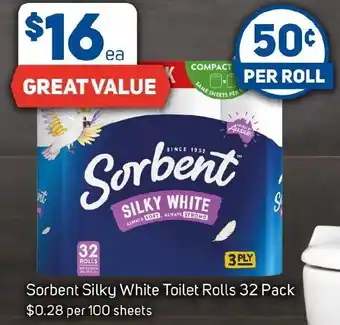 Foodland Sorbent silky white toilet rolls offer