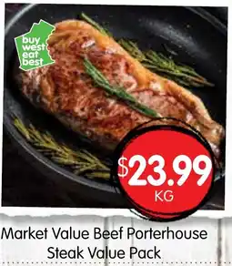 Spudshed Market value beef porterhouse steak value pack offer