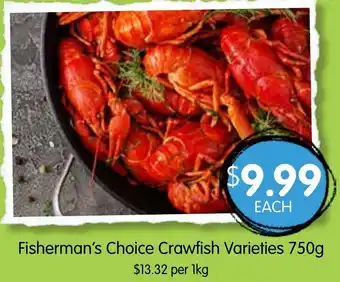 Spudshed Fisherman's choice crawfish varieties offer