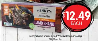 Spudshed Benny's lamb shank in red wine & rosemary offer