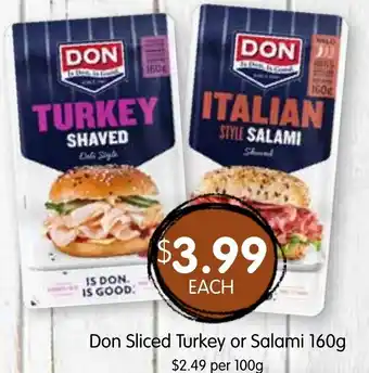 Spudshed Don Sliced Turkey or Salami offer