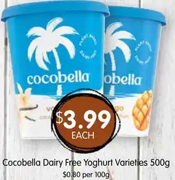 Spudshed Cocobella dairy free yoghurt varieties offer